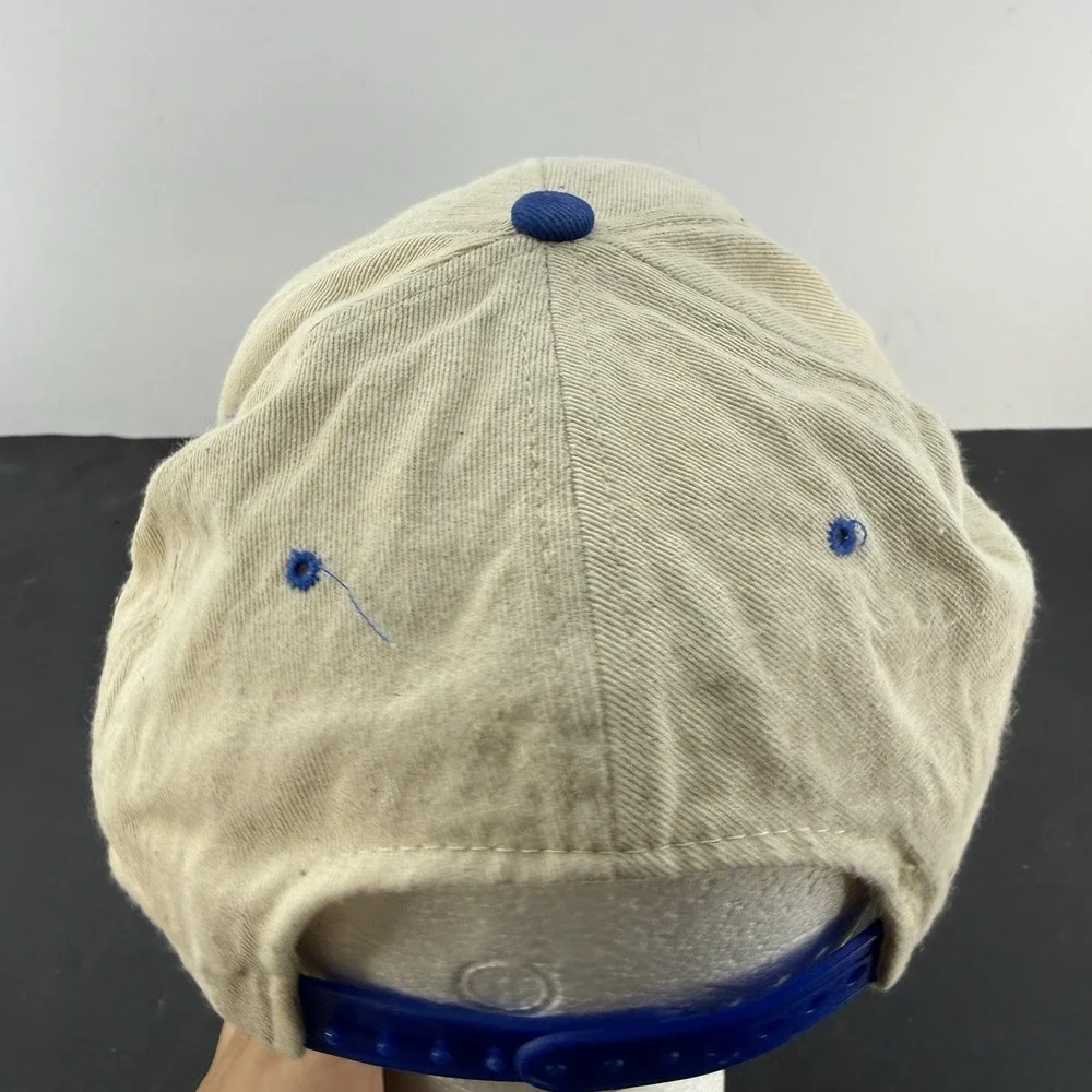 VINTAGE AC/DC Hat Cap Snap Back Blue White Embroidered Graphic Band Mens 90s